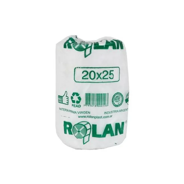 Bolsa arranque 20x25 cm rolan verde calidad superior bobina 300 g rolanplast