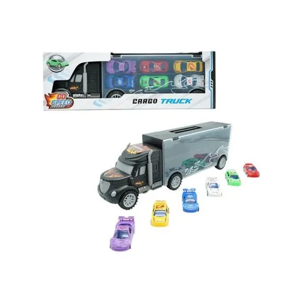 Camión transporta autos en caja 40x13x9 cm