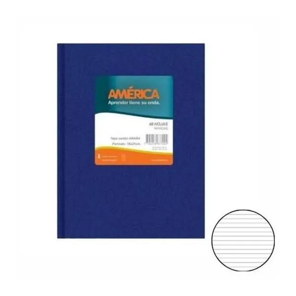 Cuaderno 16x21 rayado 82h t/d araña azul América