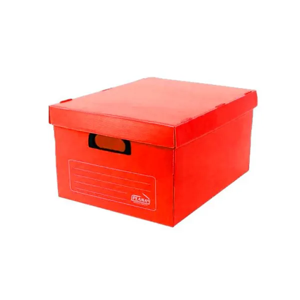 Caja plástico microc.plana n.° 803 con tapa rojo 38x30x26 cm