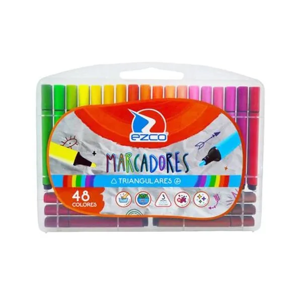 Marcador triangular 3 mm caja x48 unidades Ezco