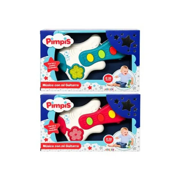 Guitarra musical con luces en caja 23x16x7 cm x1 colores surtidos pimpis