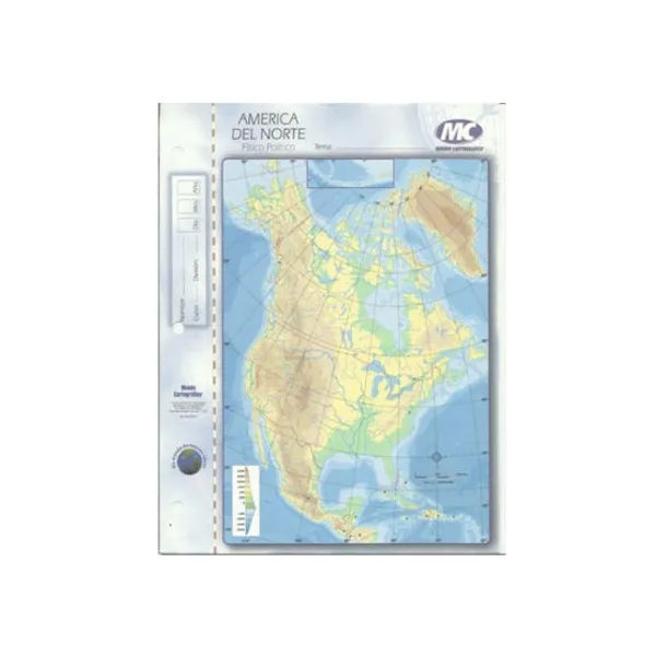 Block mapas m.c.n.° 3 América norte fp x40 unid