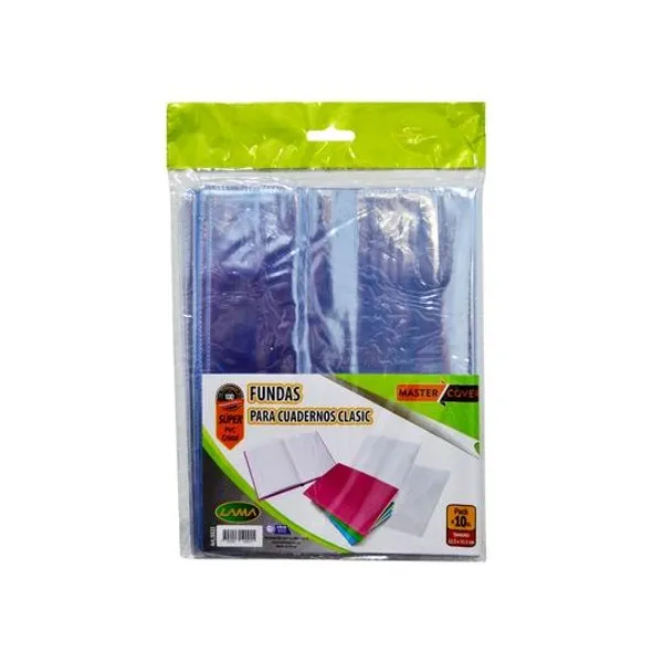 Funda para cuaderno 16x21 tapa flexible 22.5x35.5 cm x10 unidades lama