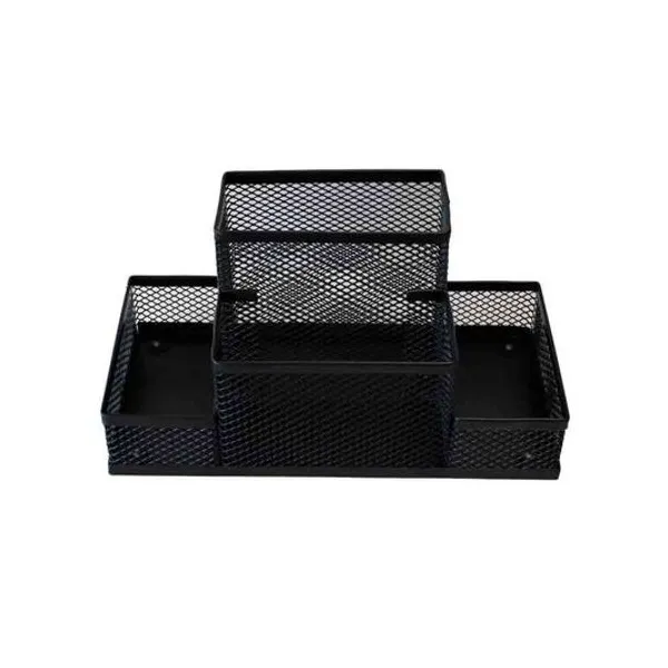 Organizador de escritorio malla metálica negra 20.5x10x10 cm x1