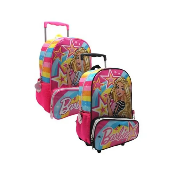 Mochila 16" con carro Barbie estrella wabro