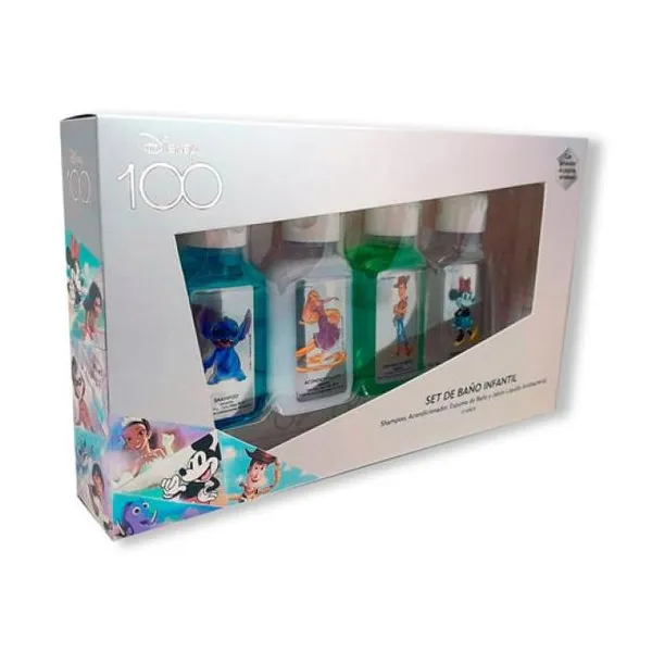 Set de baño inf. Disney 100 shampoo+acondicionador+esp.de baño+jab.liq x40 ml)