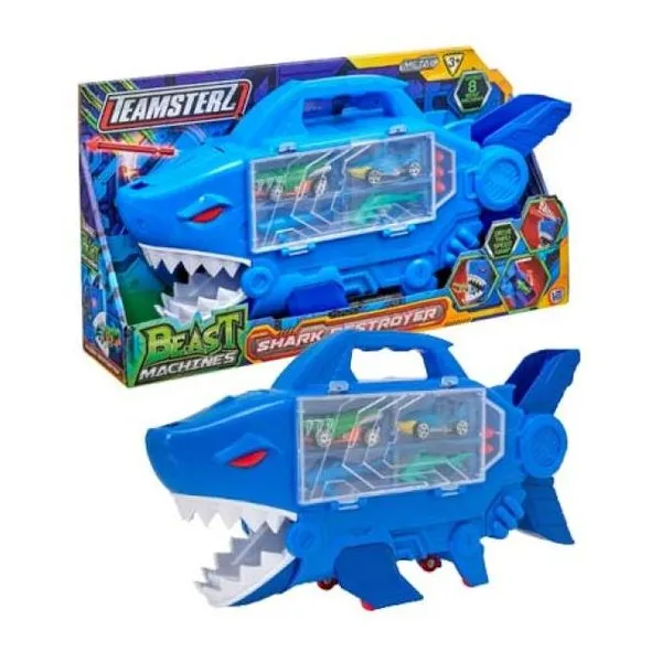 Teamsterz destructor de tiburones lanzador + 4 vehiculos beast machines