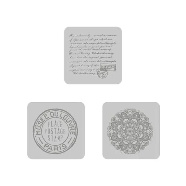 Sello relieve 14.5x14.5 cm x4 unidades modelos surtidos eq Arte