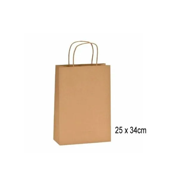Bolsa de papel kraft con manija 26 x36 cm