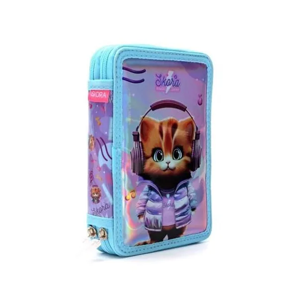 Cartuchera 2 pisos pets flama 20x14x5.5 cm Skora