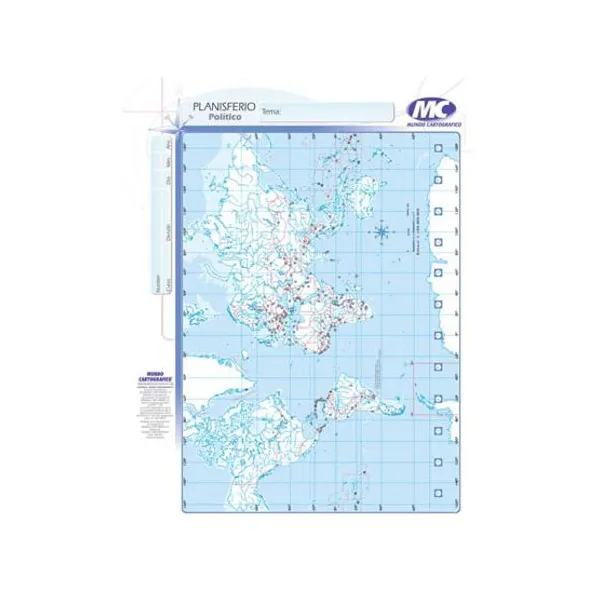 Block mapas m.c.n.° 3 planisferio p x40 un