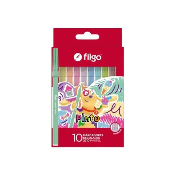 Marcador escolar Pinto pastel caja x10 Filgo cm2210
