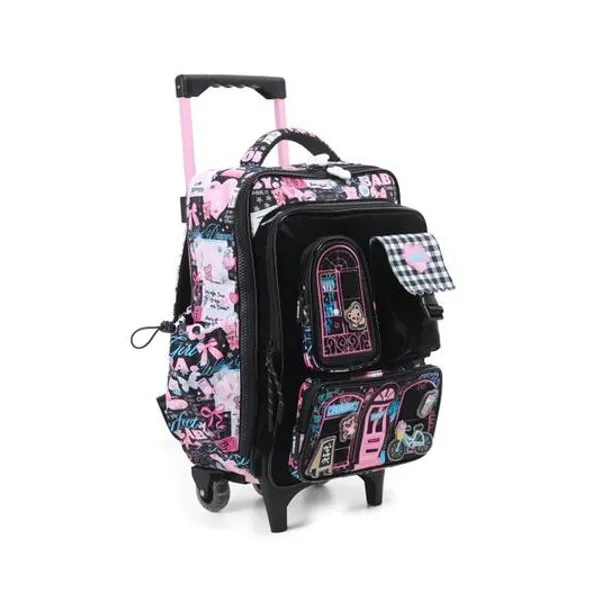 Mochila 17" con carro my house negra chimola