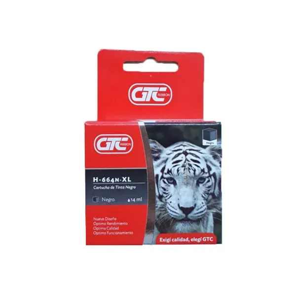 Cartucho gtc para HP 664 xl negro new chip para t
