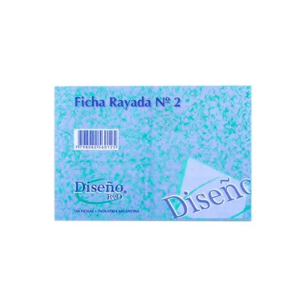 Fichas n.° 2 rayadas 15x10 cm x100 unidades diseño
