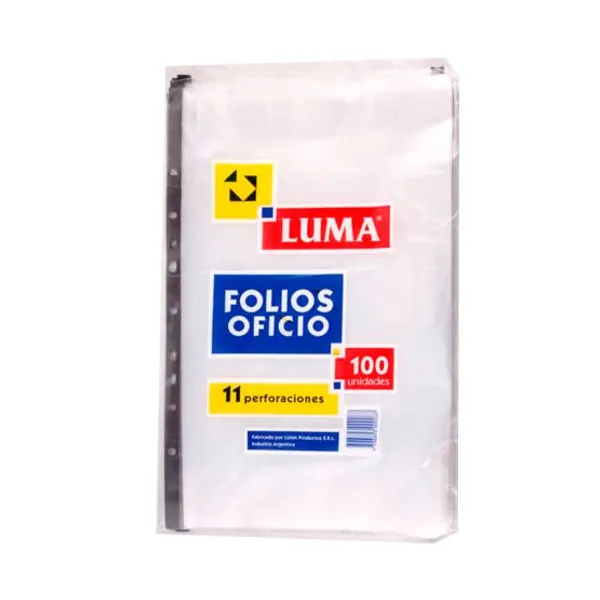 Folios luma extra pp.premium tamaño oficio x10 unid.
