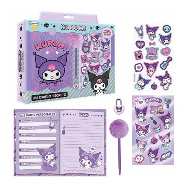Mi diario secreto kuromi con frente fluffy.