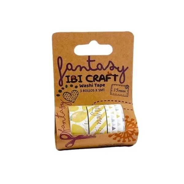 Cinta washi ibi craft fantasy lemmon 15 mmx 5 mtsbl.x 3 unid
