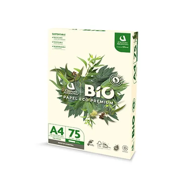 Resma papel bio eco premium a4 75 grsx 500 hs.