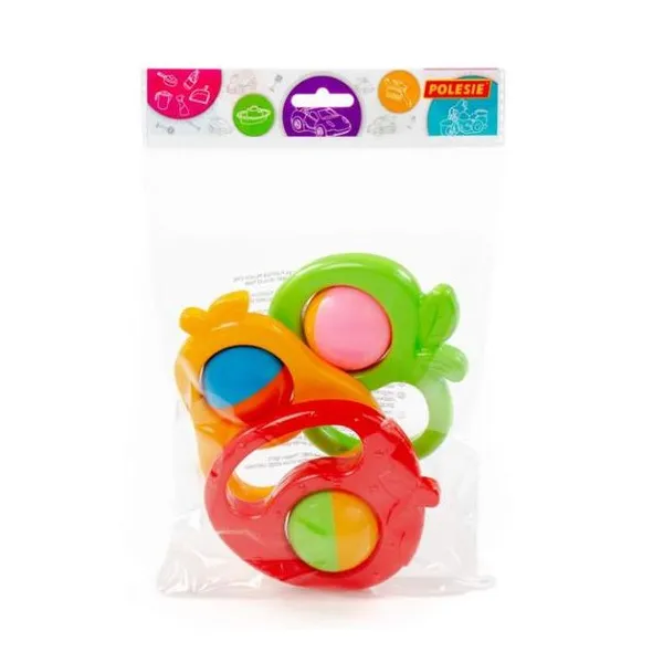 Rattle fruits set, 3 pcs