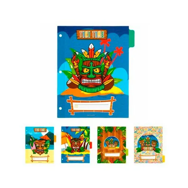 Separador de materias carta con solapa tiki time x5 unidades rexon