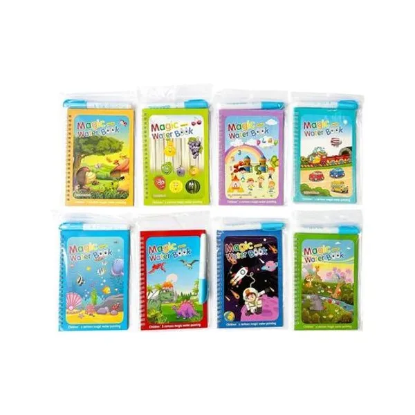 Set de libro mágico y marcador al agua en bolsa x1 12.5x21 cm modelos surtidos