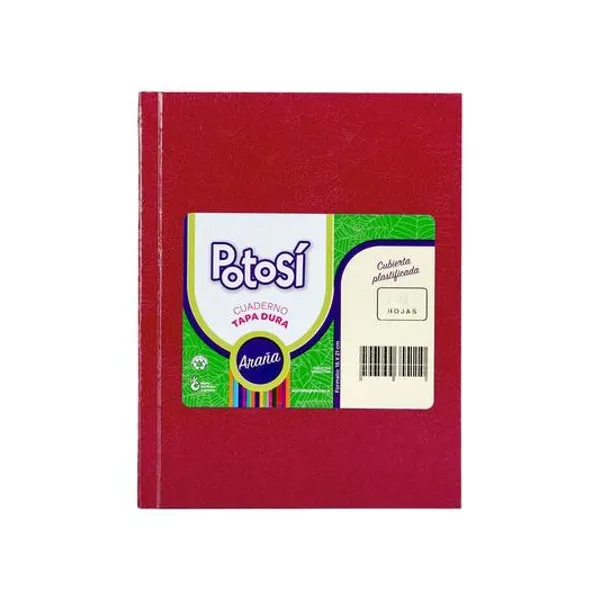 Cuaderno 16x21 cm liso 42 hojas tapa dura araña potosi