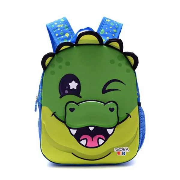 Mochila 12" kawaii termoformada cocodrilo 3d Skora