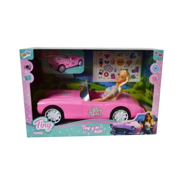 Muñeca Tiny con auto convertible en caja 38x25x15 cm
