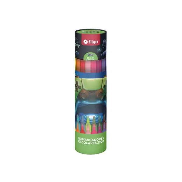 Marcador escolar Pinto 2220 gamer tubo x20 unidades Filgo