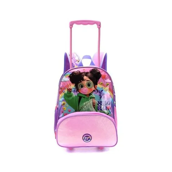Mochila 16" con carro nenas cool Skora