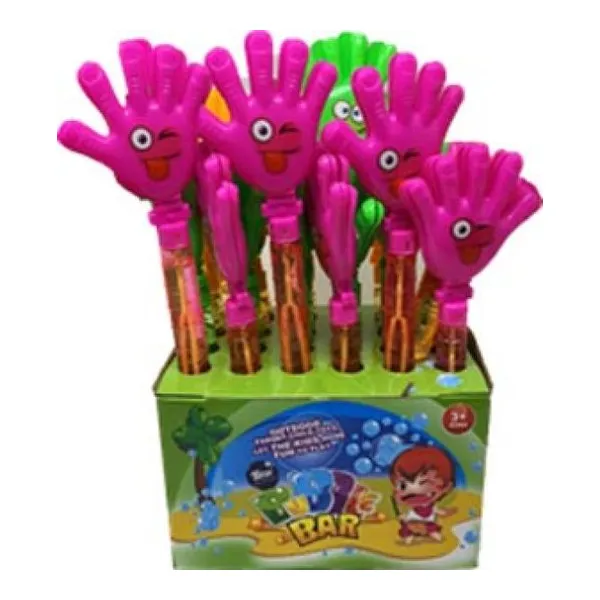Burbujero diseño manos con caritas que aplauden 30 cm aprox