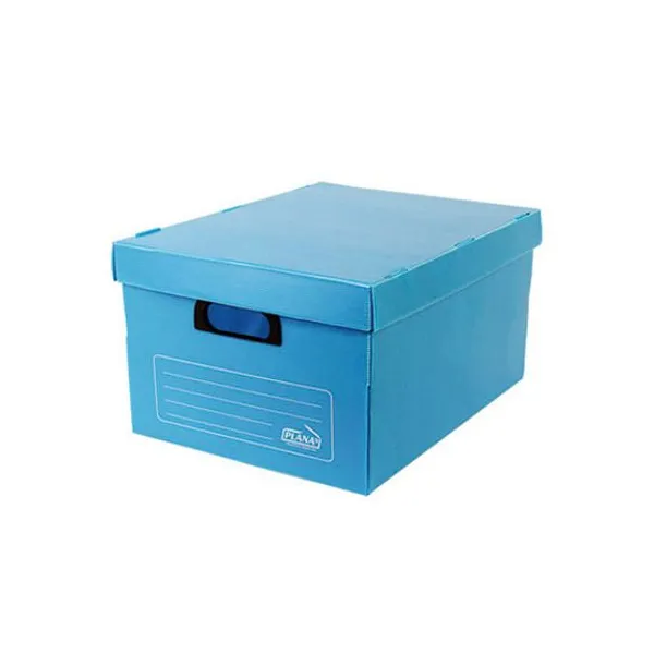 Caja plástico microc.plana n.° 803 con tapa azul 38x30x26 cm