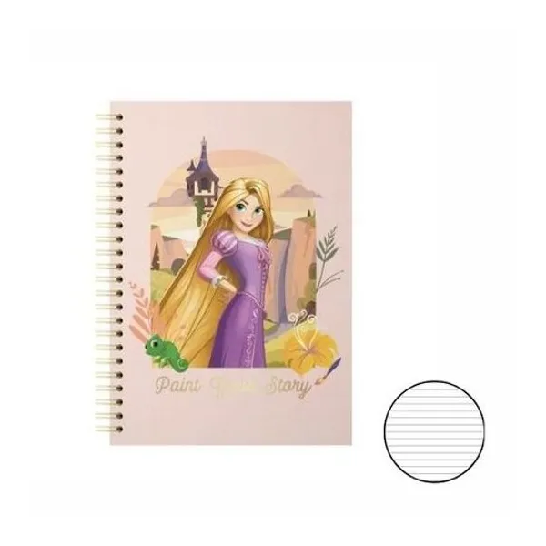 Cuaderno 21x29.7 rayado 80h tapa dura con espiral x unidad modelos surtidos princesa