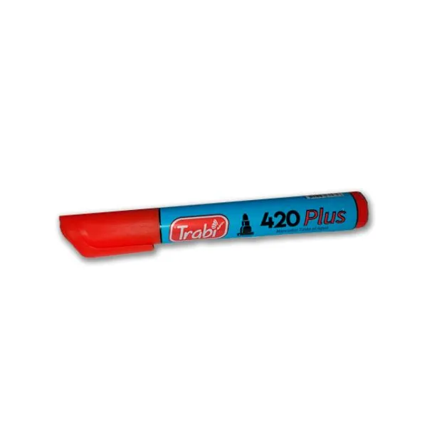 Marcador trabi 420 al agua para red.caja x12 unid.rojo