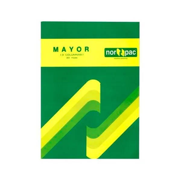 Cuaderno contable mayor 22x29 cm 3 columnas norpac