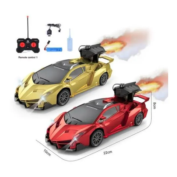 Auto de carreras a radio control con luces. tira humo. con cable usb