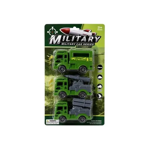 Vehiculos militar 8.5 cm x3 en blister 14x28 cm