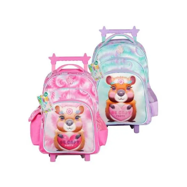 Mochila 18" con carro capybag con bolígrafos x1 colores surtidos footy