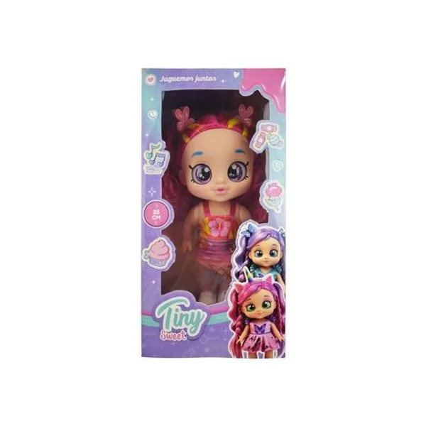 Muñeca Tiny sweet con sonido 25 cm en caja 15x29x10 cm modelos surtidos