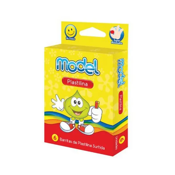 Plastilinas model 20 grscj.x 6 col.surtidos