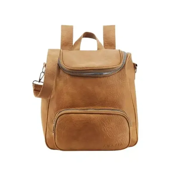 Mochila 10" amayra simil cuero camel