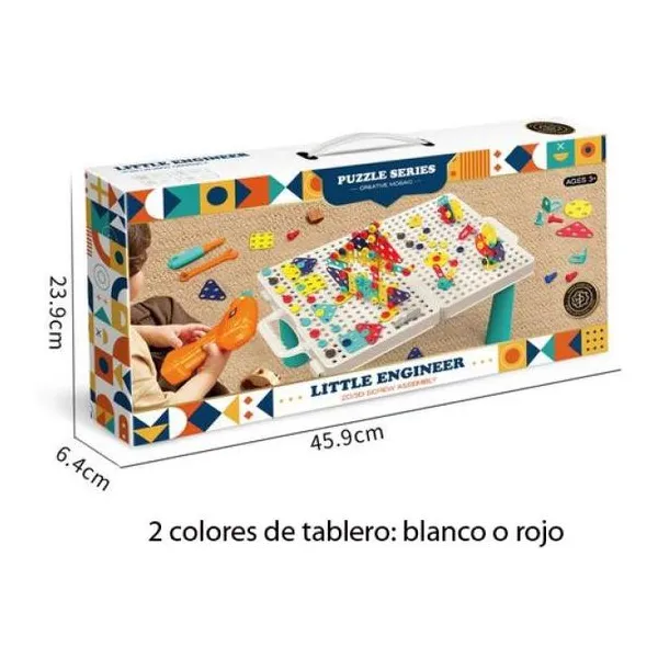 Mesa de armado y desarme con destornillador phillips a pila