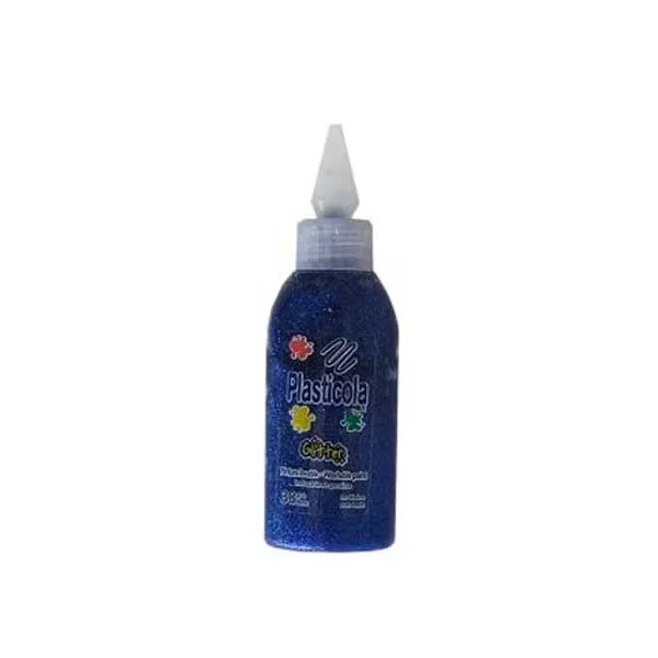 Adhesivo Plasticola glitter 38 grsazul