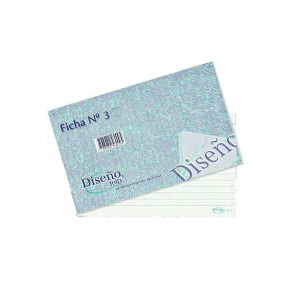 Fichas rayadas n.° 3 de 12.5 x20 cmx 100 unid.