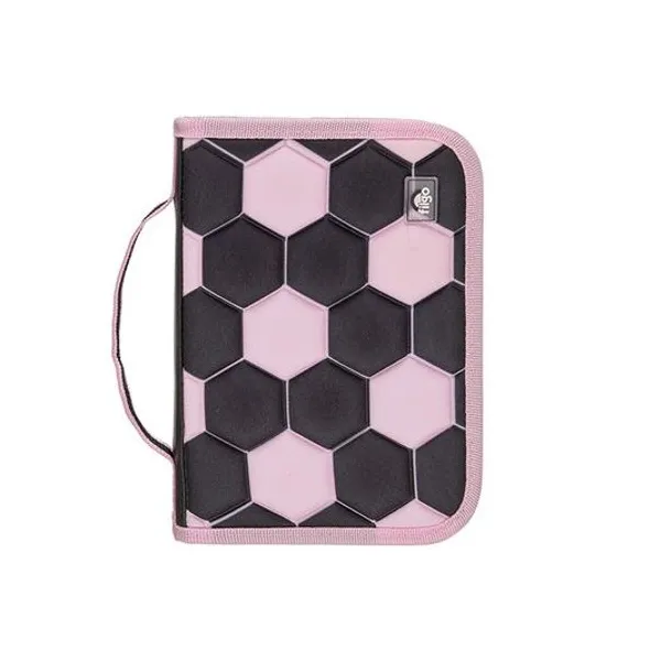 Cartuchera 1 piso starpak rigida fútbol rosa/negro Filgo