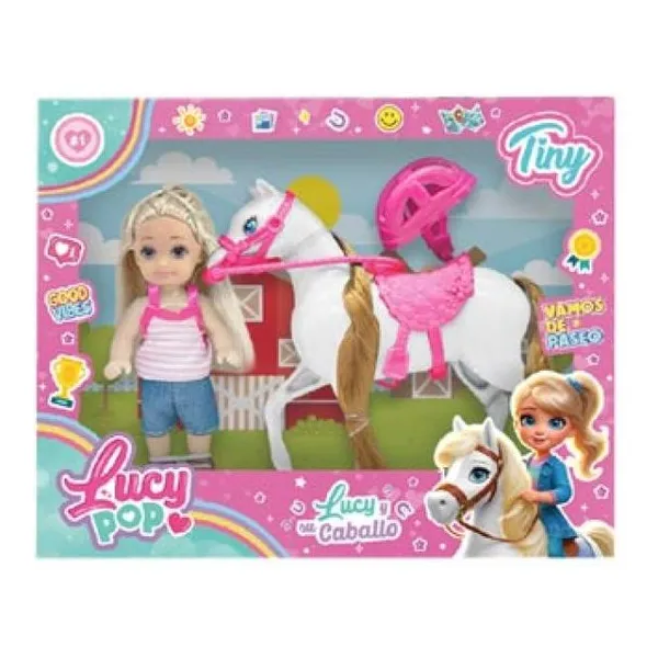 Muñeca lucy pop Tiny con caballo y accesorios