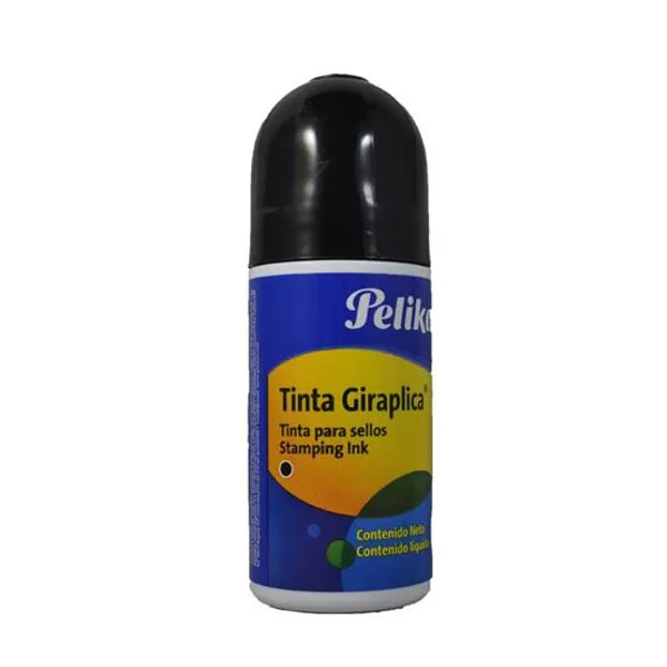 Tinta Pelikan para sello de goma giraplica roll-on 60 cc.negro
