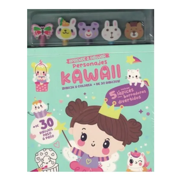Aprende a dibujar personajes kawaii. lápices y gomitas
